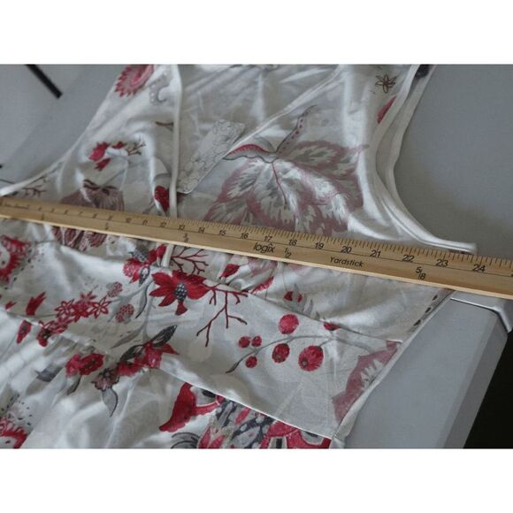 Women's Light Gray & Red Floral V-Neck Maxi Dress 2XL #2034-A3 - Picture 4 of 8